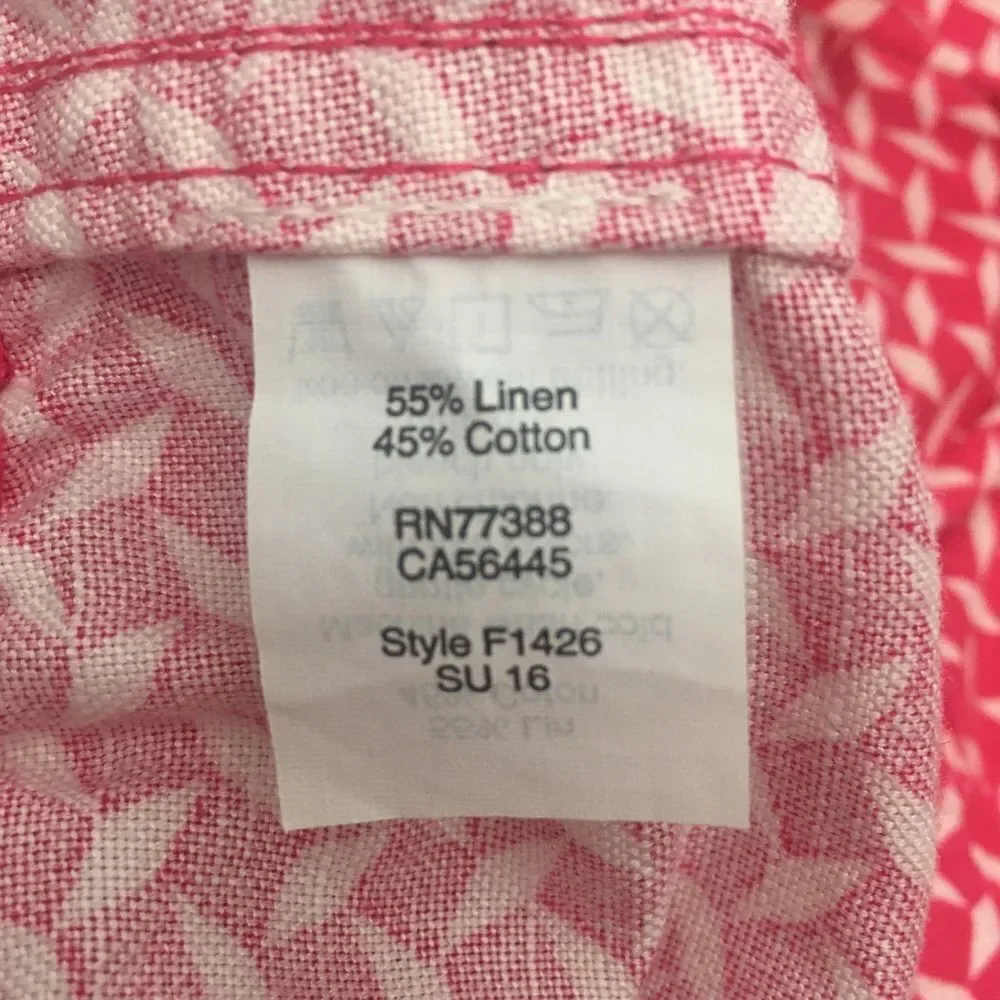 J. Crew Pink Geometric Print Linen Shorts